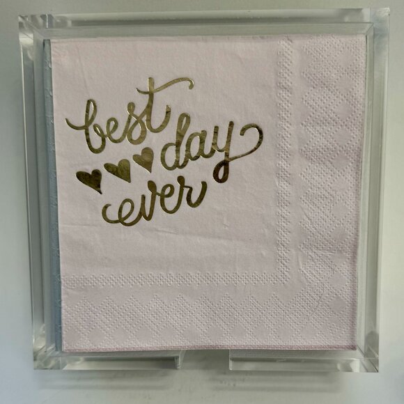 Acrylic Napkin Holder for Cocktail/Beverage Napkins, holds 40+ napkins - Picture 11 of 13